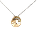 14k Yellow Gold .35ct Sapphire Wave Necklace