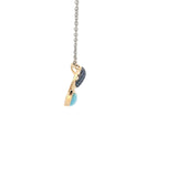 14k Yellow Gold .35ct Sapphire Wave Necklace