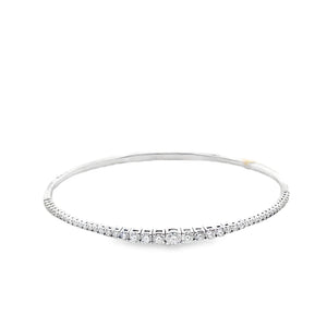 14k White Gold 1.35ct Diamond Bangle