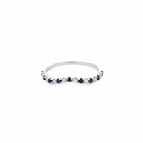 14k White Gold .16ct Sapphire and .17ct White Diamond Ring