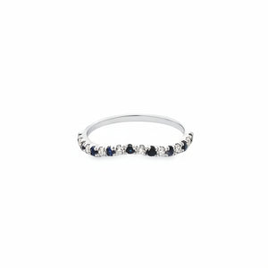 14k White Gold .16ct Sapphire and .17ct White Diamond Ring
