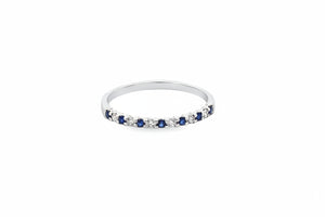 14k White Gold .14ct Sapphire and .14ct White Diamond Ring