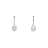 14k White Gold 2.99ct Opal and .18ct Diamond Earrings