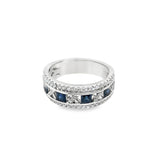 14k White Gold .85ct Sapphire .10ct White Diamond Ring