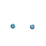 14k White Gold .60ct Blue Diamond Earring