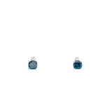14k White Gold .35ct Blue and .40ct White Diamond Earrings