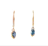 14k Rose Gold .73ct Blue Diamond Earrings