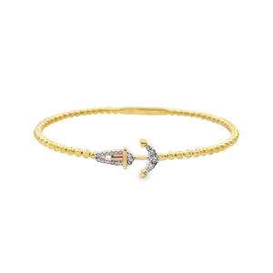 14k Yellow Gold .21ct Diamond Bangle