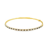 14k Yellow Gold .51ct Black and .51ct White Diamond Flexible Bangle