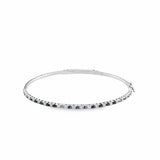 14k White Gold .51ct Black and .51ct White Diamond Flexible Bangle