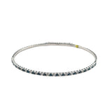 14k White Gold 1.02ct Blue and White Diamond Flexible Bangle