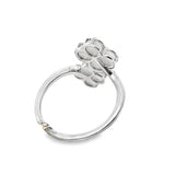 14k White Gold .07ct Sapphire and Mother of Pearl Ring