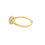14k Yellow Gold 1.0ct Opal and .11ct Diamond Ring