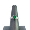 Stunning 18k Square Emerald and Diamond Ring