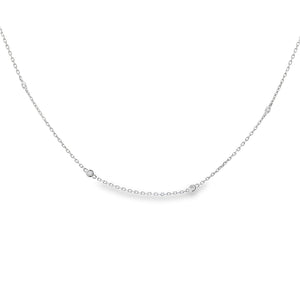 14k White Gold .23ct White Diamond Necklace