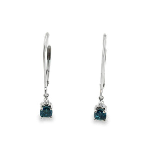 14kt White Gold .60ct Blue Diamond Earring