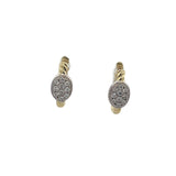 14k Yellow and White Gold .036ct Diamond Earrings