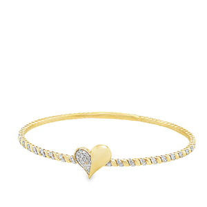 14k Yellow Gold .68ct Diamond Bangle