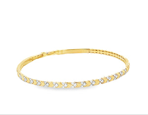 14k Yellow Gold 0.80ct Diamond Bangle