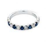 14k White Gold .69ct Sapphire and .44ct White Diamond Ring
