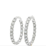14k White Gold 7.91ct Diamond Hoops Earrings
