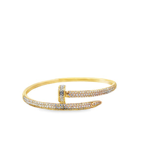 14k Yellow Gold 2.00ct Diamond Bangle