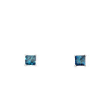 14k White Gold .58ct Blue Diamond Earrings