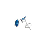 14k White Gold .38ct Blue Diamond Earrings