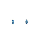 14k White Gold .38ct Blue Diamond Earring