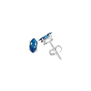 14k White Gold .38ct Blue Diamond Earrings