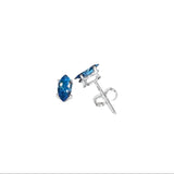 14k White Gold .38ct Blue Diamond Earring