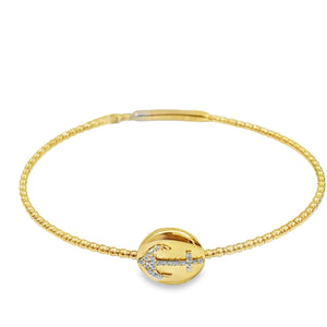 14k Yellow Gold 0.10ct Diamond Bangle