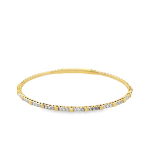 18k Yellow Gold .53ct Diamond Bangle