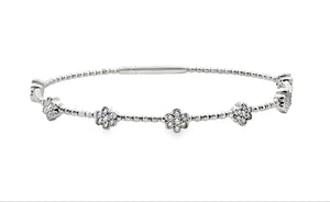 14k White Gold 0.81ct Diamond Bangle