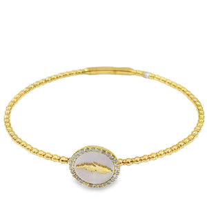14k Yellow Gold 0.24ct Diamond Bangle
