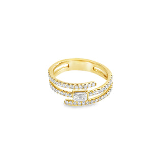 14k Yellow Gold .80ct White Diamond Ring