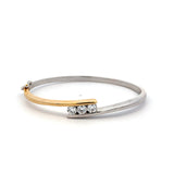14k White Gold .90ct White Diamond Bangle