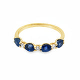 14k Yellow Gold 1.00ct Sapphire and .09ct White Diamond Ring