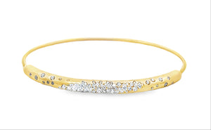 14k Yellow Gold 1.08ct Diamond Bangle