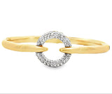 14k Two Tone Gold 1.60ct Diamond Bangle