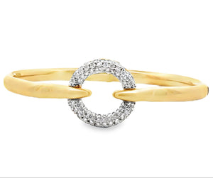 14k Two Tone Gold 1.60ct Diamond Bangle