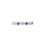 14k White Gold .35ct Sapphire .12ct White Diamond Ring