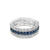 18k White Gold .75ct Sapphire and 1.30ct White Diamond Ring