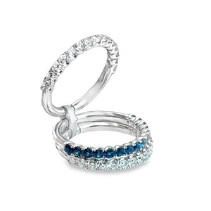 18k White Gold .75ct Sapphire and 1.30ct White Diamond Ring