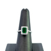 18k Rectangular Emerald and Diamond Ring