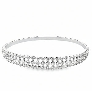 14k White Gold 2.53ct Diamond Bangle