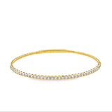 14k Yellow Gold .98ct White Diamond Bangle