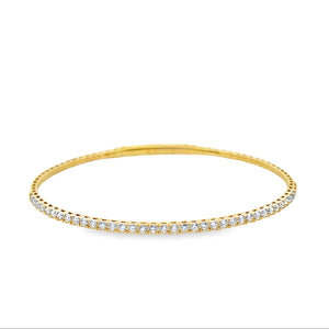 14k Yellow Gold .98ct White Diamond Bangle