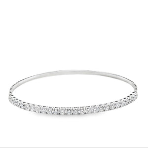 14k White Gold 3.04ct Diamond Bangle
