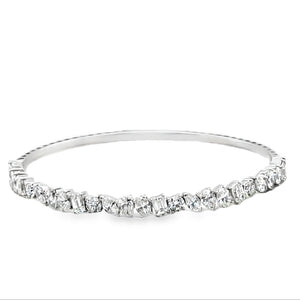 14k White Gold 5.07ct Diamond Bangle